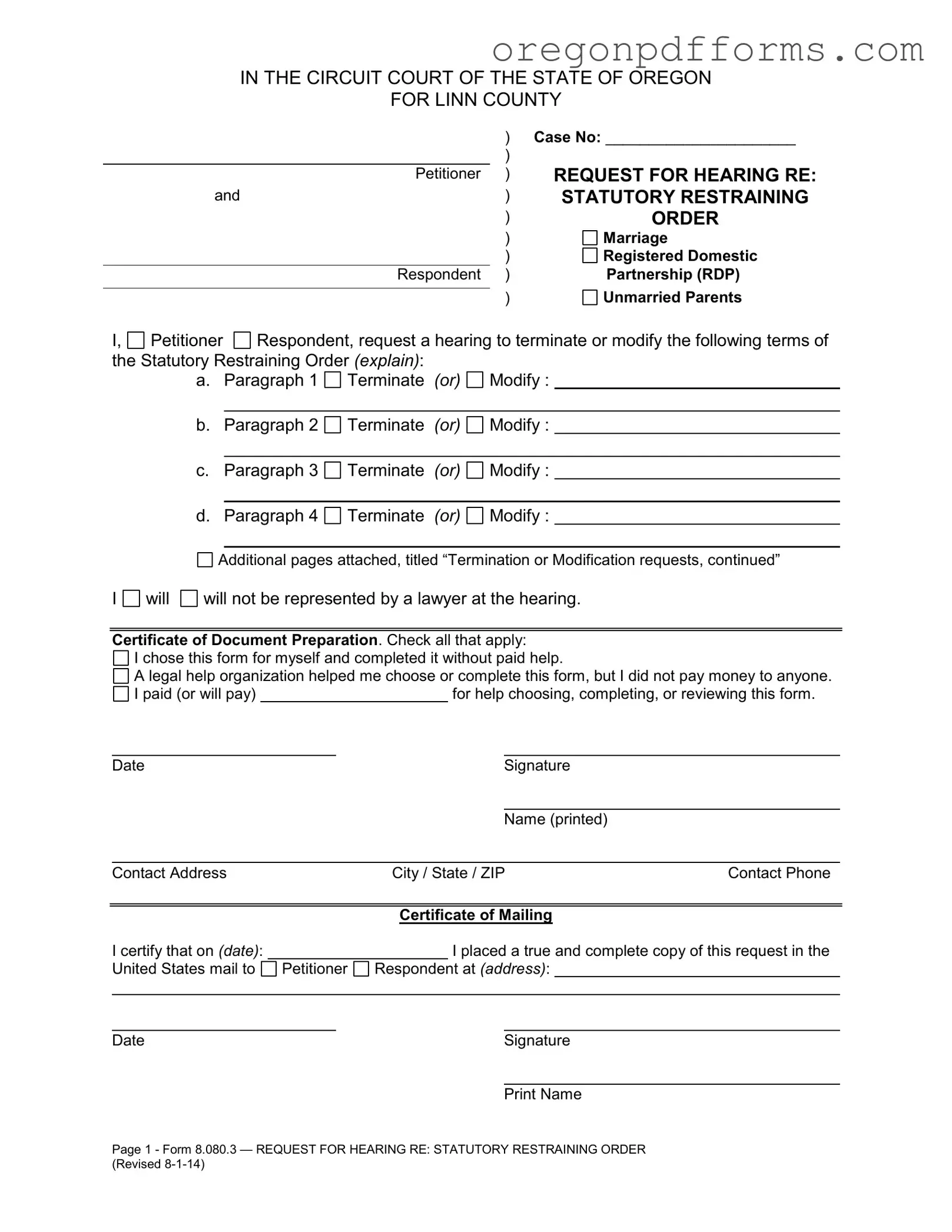 Free Oregon 8 080 3 Form