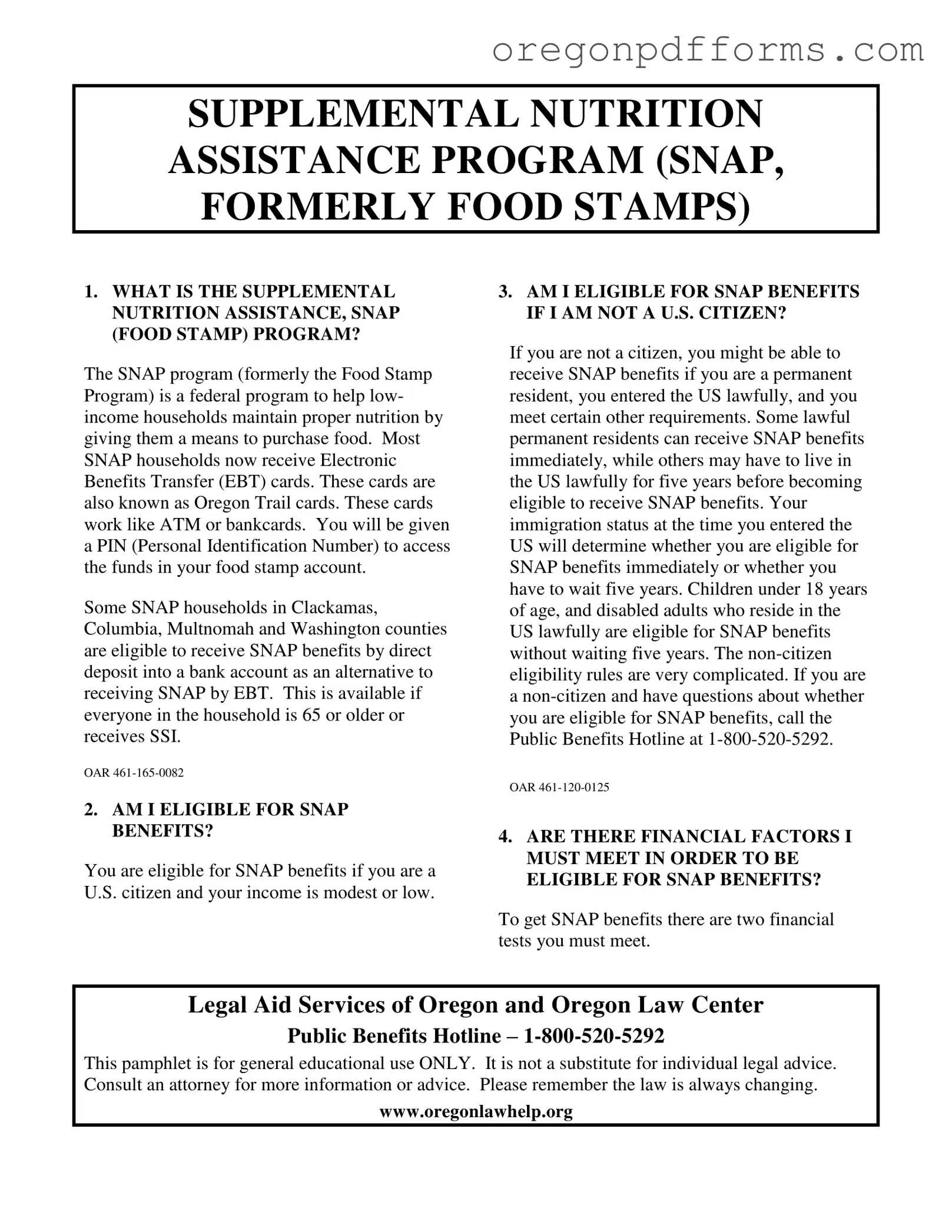 Free Oregon Snap Change Report Form