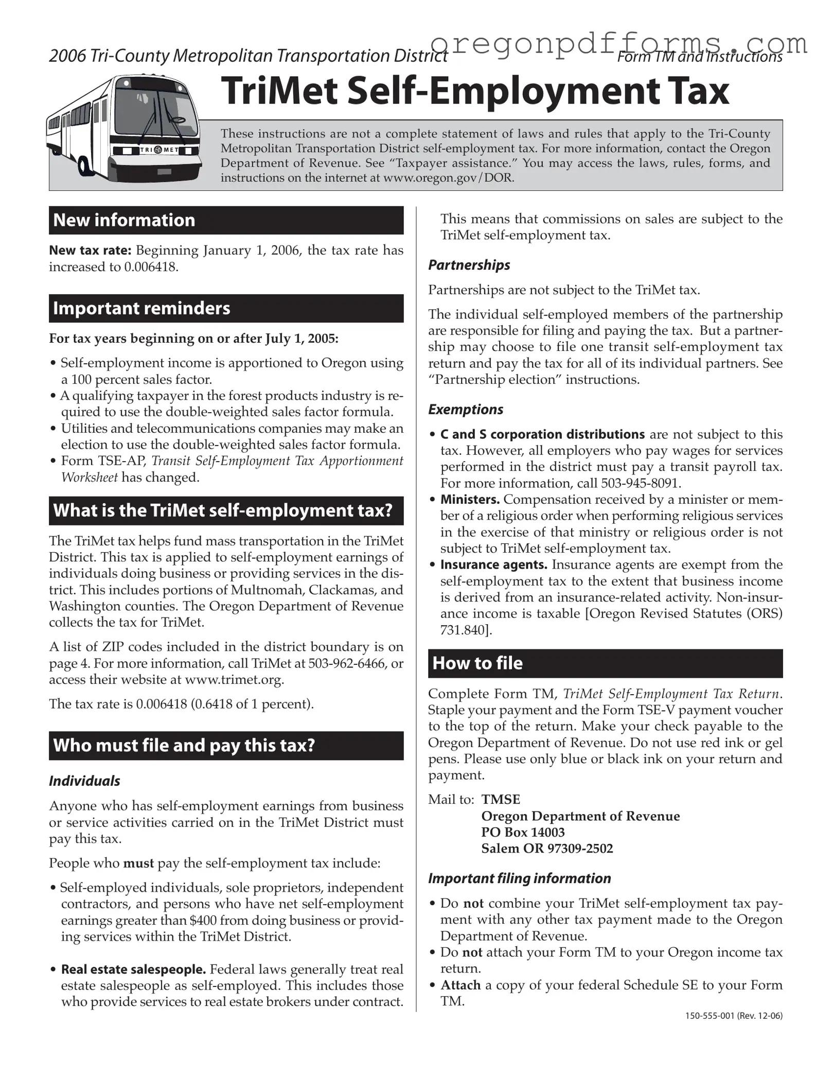Free Oregon Tm 230 Form