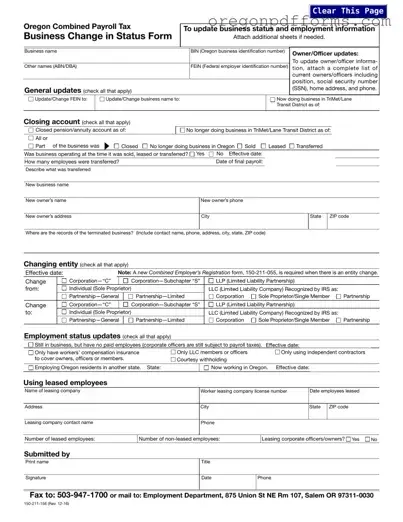 Free Bin Oregon Form
