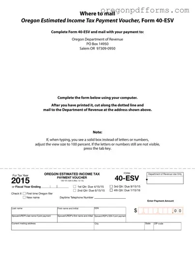 Free Oregon 40 Esv Form