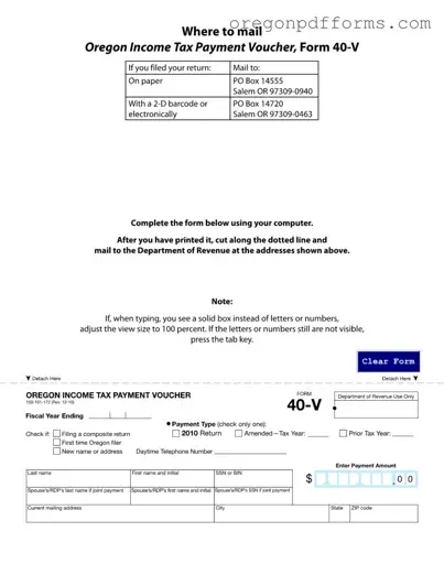 Free Oregon 40V Form