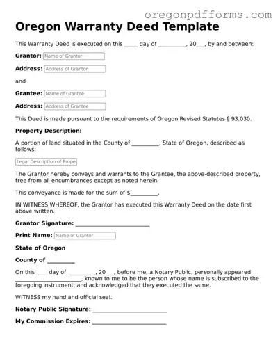 Valid  Deed Document for Oregon