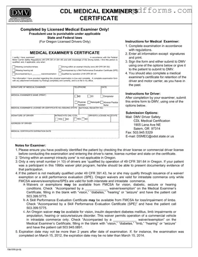 Free Oregon Dot Card For Cdl Form